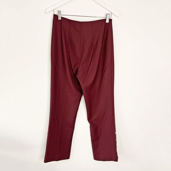 Club Monaco Burgundy Wool Blend Pants with Button Details 295688130 - Picture 2 of 9